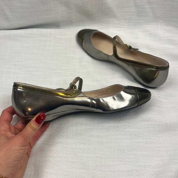 Cole Haan Metallic Mary Jane Flats - Picture 6 of 8